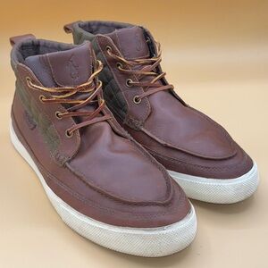 POLO Ralph Lauren Tomas Men's Brown Leather‎ Chukka Deck Boots, Size 11D, GUC